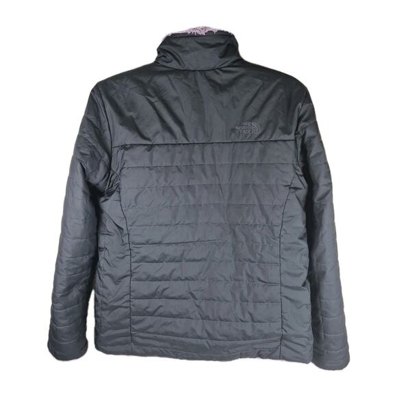 The North Face Girls XL 18 Reversible Jacket Fleece Sherpa Purple Gray Full Zip - Picture 4 of 13